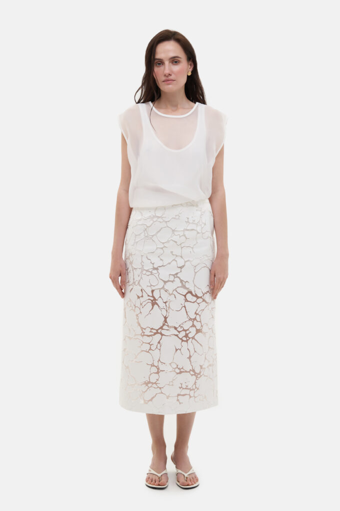 Denim Organza Skirt